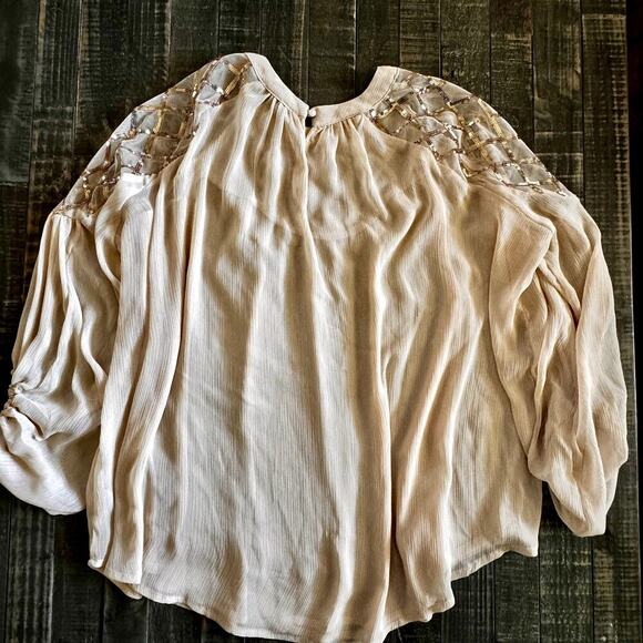 Hayden Gold Sheer Oversized Blouse Size S - Picture 7 of 7
